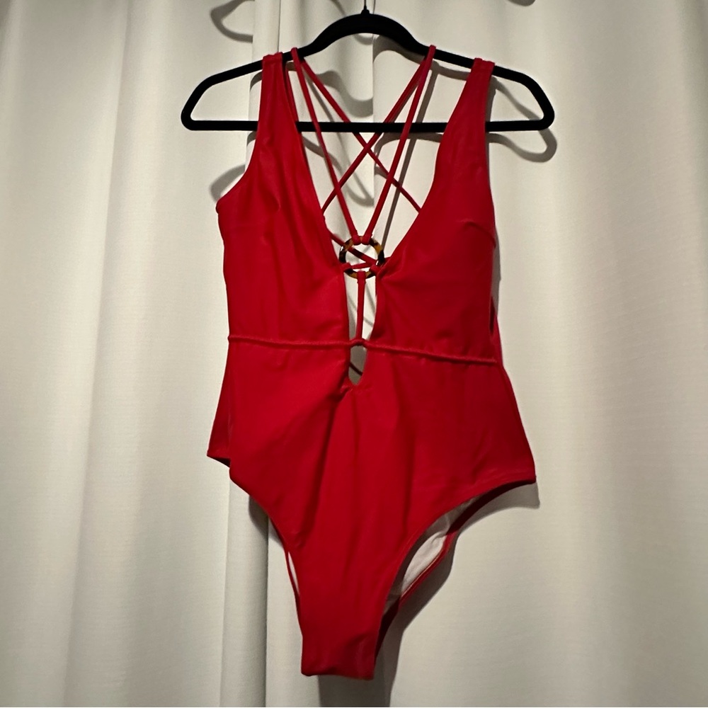 Stylish Red Women’s One Piece Swimsuit